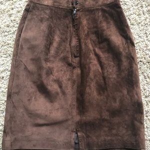Ann Taylor Suede Pencil Skirt